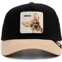 gorra-trucker-negra-y-beige-perro-chihuahua-the-amigo-eco-brutalism-the-farm-de-goorin-bros