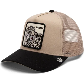 Gorra trucker beige y negra leopardo Menace The Snow...