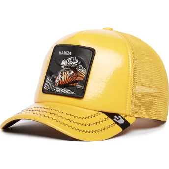 Casquette trucker jaune serpent Mamba Mentality Puff Patent The Farm Goorin Bros.