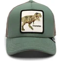 gorra-trucker-verde-para-nino-dinosaurio-t-rex-monster-little-tyrant-extinct-the-farm-de-goorin-bros