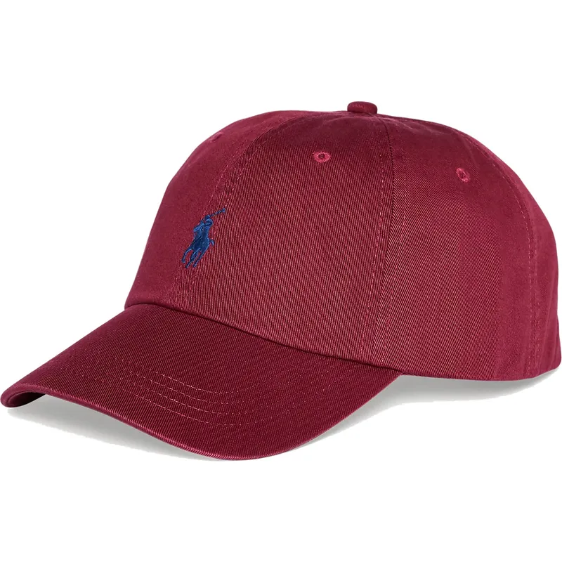 petten-gebogen-rood-verstelbaar-cotton-chino-classic-sport-van-polo-ralph-lauren