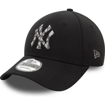 Cappellino curvo nero regolabile 9FORTY Seasonal Infill dei New York Yankees MLB di New Era