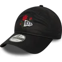 new-era-curved-brim-9twenty-rose-icon-black-adjustable-cap