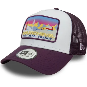 Gorra trucker violeta A Frame Ski Patch de Courchevel Ciudades y Playas de New Era