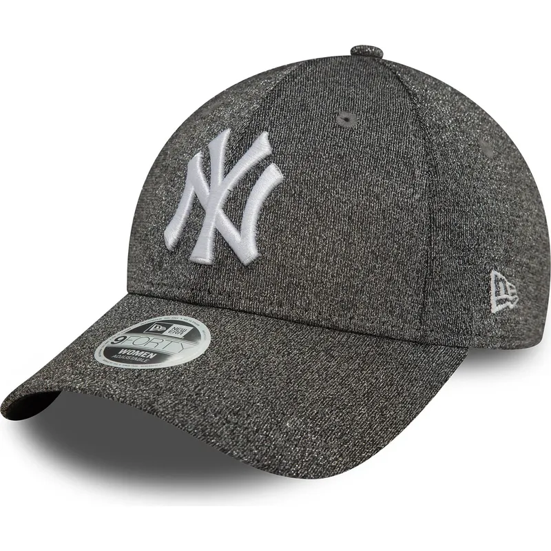 schwarze-gebogene-verstellbare-damenkappe-9forty-glitter-der-new-york-yankees-mlb-von-new-era