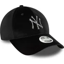 cappellino-curvo-nero-regolabile-da-donna-9forty-velour-diamante-dei-new-york-yankees-mlb-di-new-era