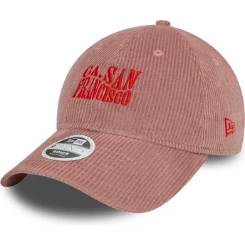 Petten gebogen roze verstelbaar 9TWENTY Cord van San Francisco Steden en Stranden California van New Era