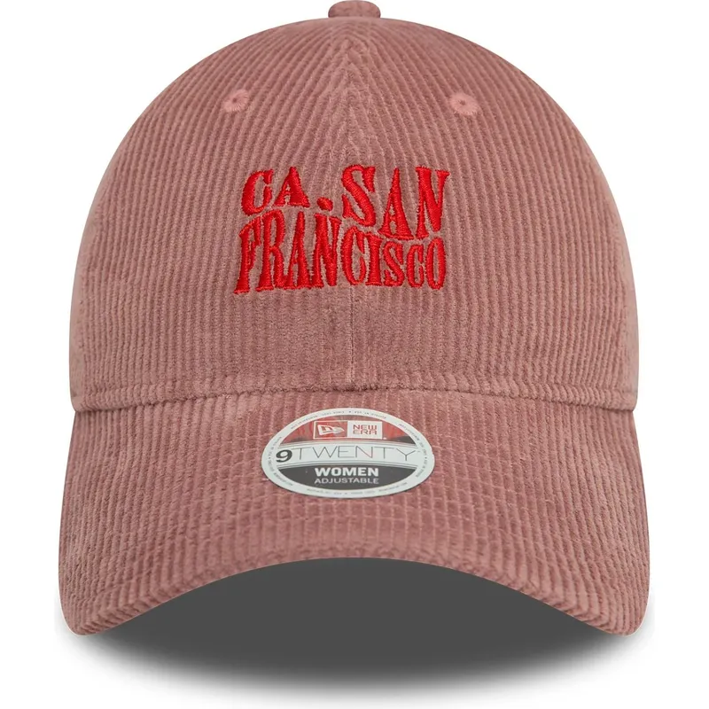 petten-gebogen-roze-verstelbare-band-9twenty-cord-van-san-francisco-ciudades-y-playas-california-van-new-era