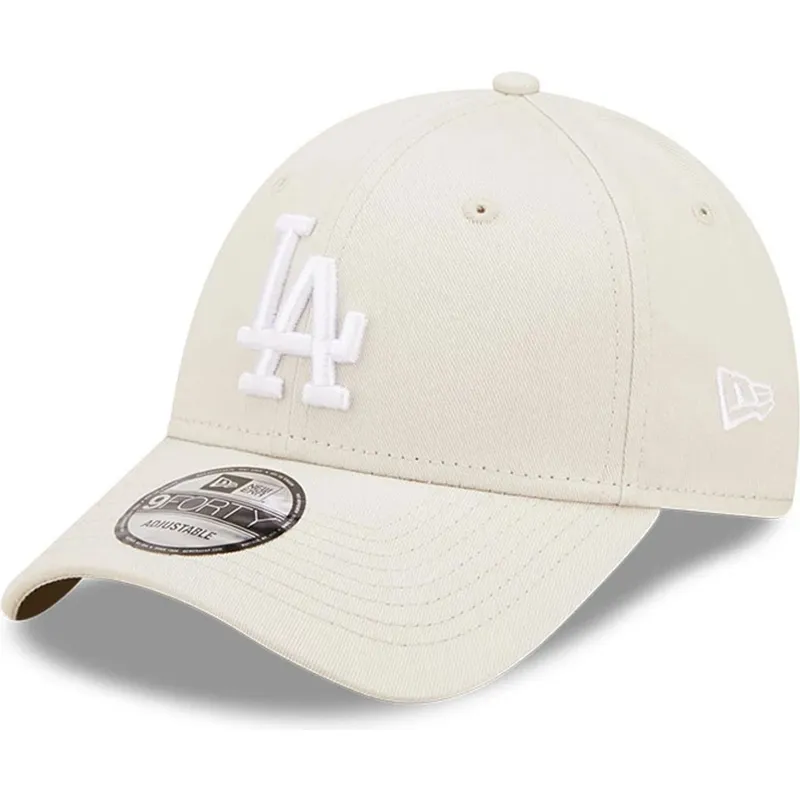 buet-beige-justerbar-9forty-league-essential-kasket-fra-los-angeles-dodgers-mlb-fra-new-era