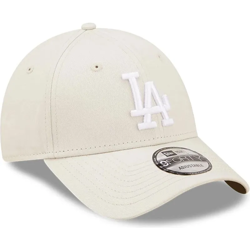 bezowa-regulowana-czapka-z-zakrzywionym-daszkiem-9forty-league-essential-los-angeles-dodgers-mlb-new-era