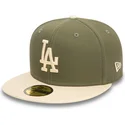 los-angeles-dodgers-mlb-new-era-59fifty-side-patch-gron-og-beige-fitted-cap