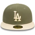 los-angeles-dodgers-mlb-new-era-59fifty-side-patch-gron-og-beige-fitted-cap