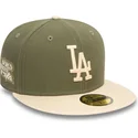 gorra-plana-verde-y-beige-ajustada-59fifty-side-patch-de-los-angeles-dodgers-mlb-de-new-era