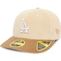 gorra-curva-beige-y-marron-ajustada-59fifty-low-profile-cord-de-los-angeles-dodgers-mlb-de-new-era