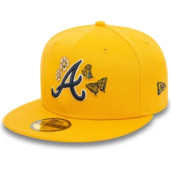 Gorra plana amarilla ajustada 59FIFTY Icon de Atlanta Braves MLB de New Era