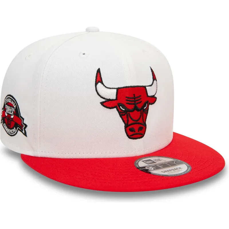 chicago-bulls-nba-new-era-9fifty-white-crown-patch-vit-och-rod-snapback-flat-keps