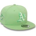 gorra-plana-verde-claro-snapback-9fifty-world-series-patch-de-oakland-athletics-mlb-de-new-era