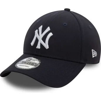 New Era Curved Brim 9FORTY Side Patch New York Yankees MLB Navy Blue Adjustable Cap