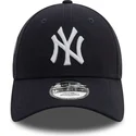 casquette-courbee-bleue-marine-ajustable-9forty-side-patch-new-york-yankees-mlb-new-era