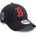 casquette-courbee-bleue-marine-ajustable-9forty-side-patch-boston-red-sox-mlb-new-era