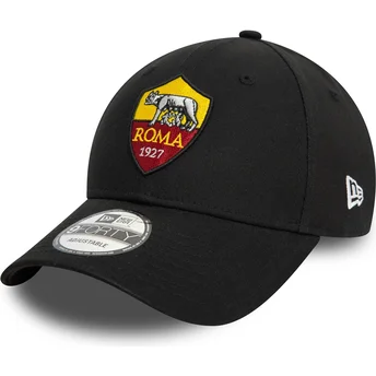 Petten gebogen zwart verstelbare band 9FORTY Core van Associazione Sportiva Roma Serie A van New Era
