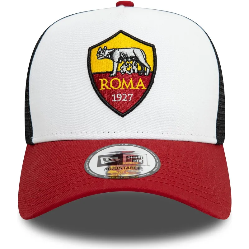 casquette-trucker-blanche-noire-et-rouge-9forty-e-frame-core-associazione-sportiva-roma-serie-a-new-era