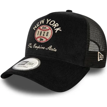 Gorra trucker negra 9FORTY A Frame Cord Graphic de New York Estados y Países de New Era