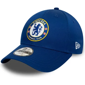 Gorra curva azul snapback para niño 9FORTY Core de Chelsea Football Club Premier League de New Era