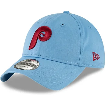 Cap gebogen blue adjustable strap claro 9TWENTY Core Classic van Philadelphia Phillies MLB van New Era