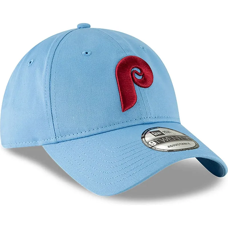 hellblaue-verstellbare-gebogene-kappe-9twenty-core-classic-der-philadelphia-phillies-mlb-von-new-era