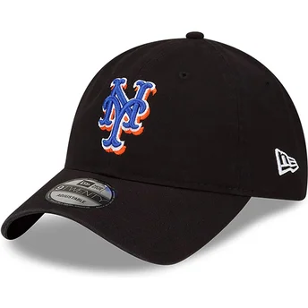 New York Mets MLB New Era 9TWENTY Core Classic justerbar svart böjd keps