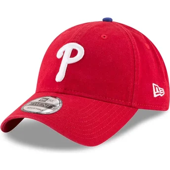 Petten gebogen rood verstelbaar 9TWENTY Core Classic van Philadelphia Phillies MLB van New Era