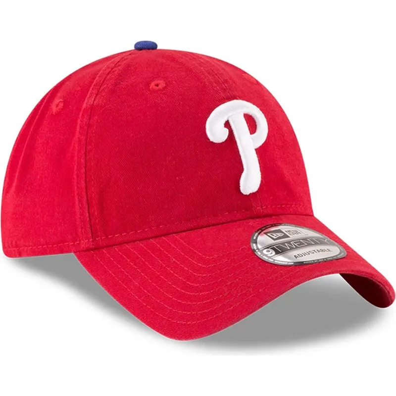 petten-gebogen-rood-verstelbaar-9twenty-core-classic-van-philadelphia-phillies-mlb-van-new-era