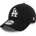 sort-justerbar-9twenty-washed-kasket-med-buet-skygge-fra-los-angeles-dodgers-mlb-fra-new-era
