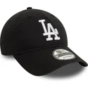 sort-justerbar-9twenty-washed-kasket-med-buet-skygge-fra-los-angeles-dodgers-mlb-fra-new-era