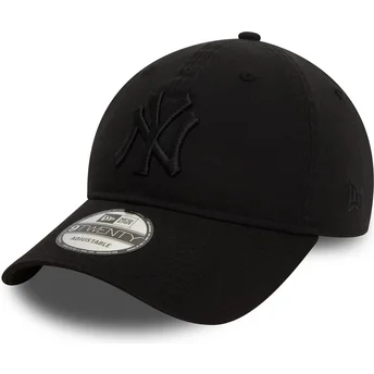 Sort justerbar buet kasket med sort logo 9TWENTY Washed fra New York Yankees MLB af New Era