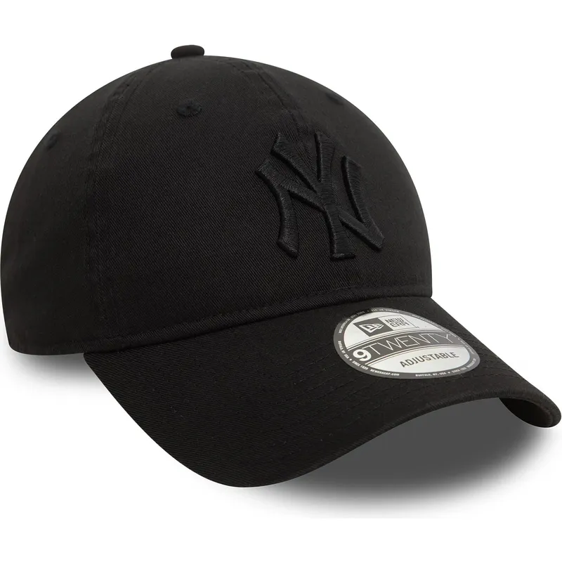 sort-justerbar-buet-kasket-med-sort-logo-9twenty-washed-fra-new-york-yankees-mlb-af-new-era