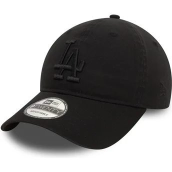Petten gebogen zwart verstelbare band 9TWENTY Washed van Los Angeles Dodgers MLB van New Era