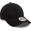 sort-justerbar-curved-kasket-med-sort-logo-9twenty-washed-fra-los-angeles-dodgers-mlb-fra-new-era