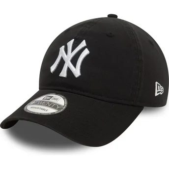Petten gebogen zwart verstelbare band 9TWENTY Washed van New York Yankees MLB van New Era
