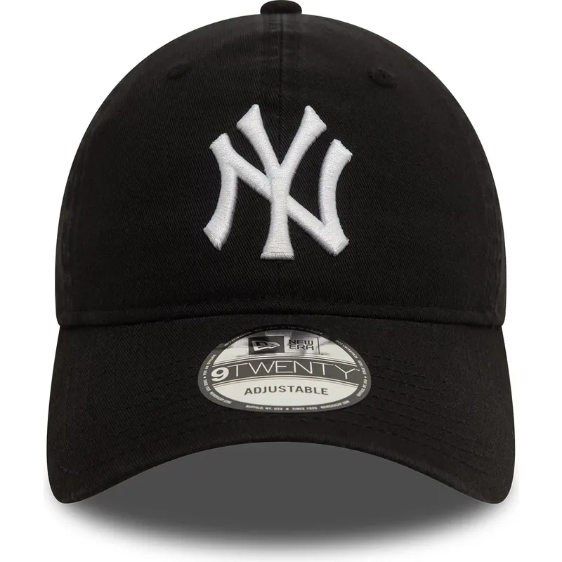 petten-gebogen-zwart-verstelbare-band-9twenty-washed-van-new-york-yankees-mlb-van-new-era
