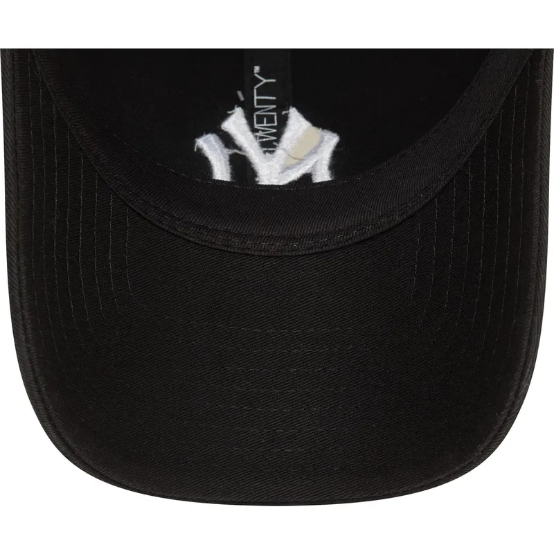 petten-gebogen-zwart-verstelbare-band-9twenty-washed-van-new-york-yankees-mlb-van-new-era