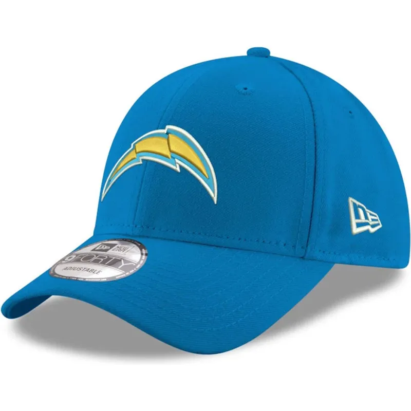 blaue-verstellbare-gebogene-kappe-9forty-the-league-der-los-angeles-chargers-mlb-von-new-era