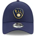 gorra-curva-azul-marino-ajustable-9forty-the-league-de-milwaukee-brewers-mlb-de-new-era