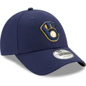 cappellino-visiera-curva-blu-marino-regolabile-9forty-the-league-di-milwaukee-brewers-mlb-di-new-era