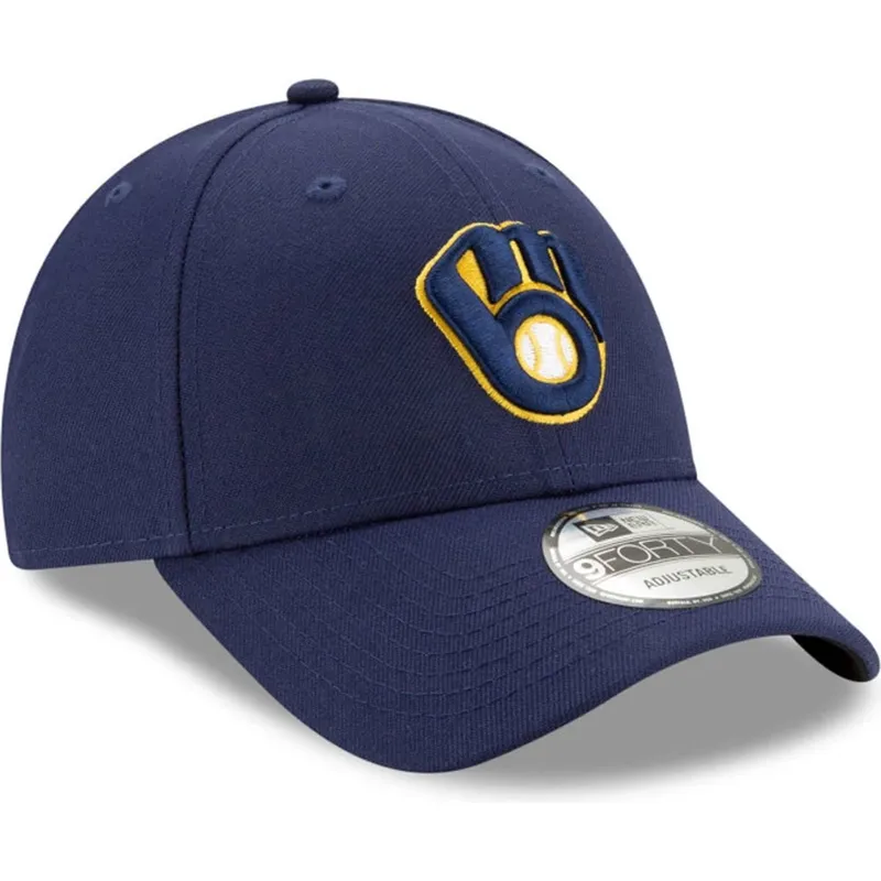petten-gebogen-marineblauw-verstelbaar-9forty-the-league-van-milwaukee-brewers-mlb-van-new-era