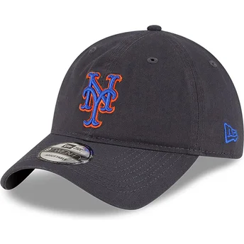 Gorra curva gris ajustable 9TWENTY Core Classic de New York Mets MLB de New Era