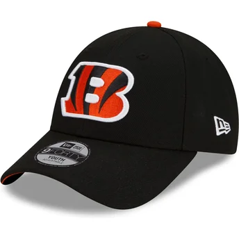 Gorra curva negra ajustable para niño 9FORTY The League de Cincinnati Bengals NFL de New Era