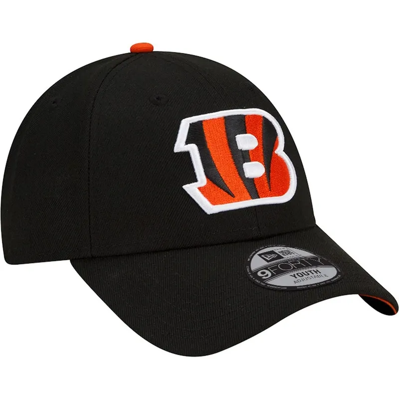 schwarze-gebogene-verstellbare-kinderkappe-9forty-the-league-der-cincinnati-bengals-nfl-von-new-era