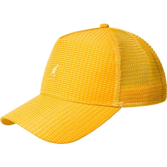 Petten gebogen geel snapback van Kangol